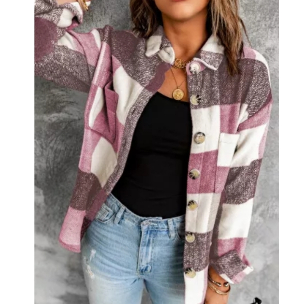 1 xl left💞NEW boutique plaid shirt jacket - Picture 2 of 16